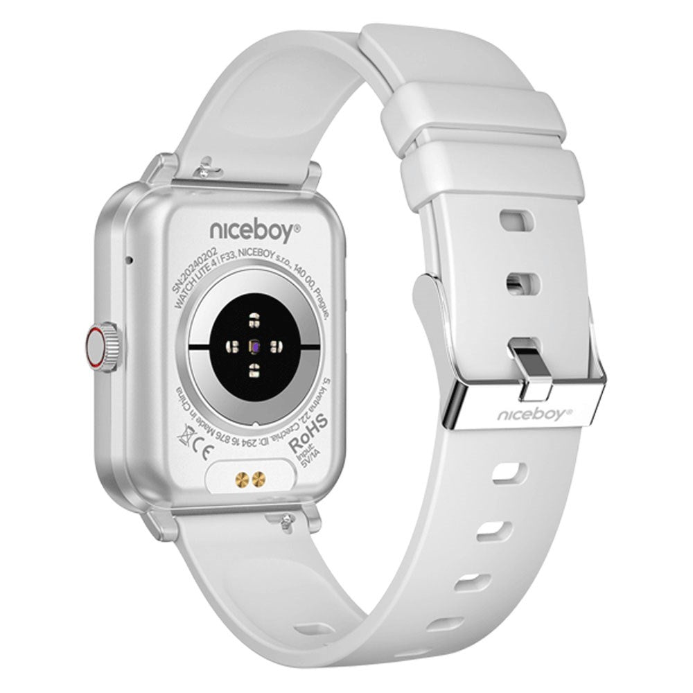 Niceboy WATCH Lite 4 - Smartklocka med Hälsospårning & Samtalsfunktion - Silver