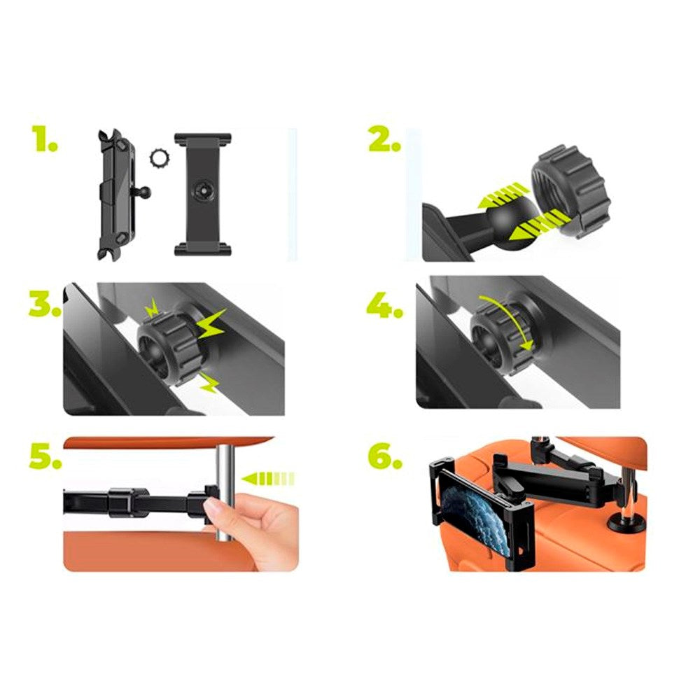 Mobile Origin MO7 Justerbar Tabletthållare för Bil - Svart