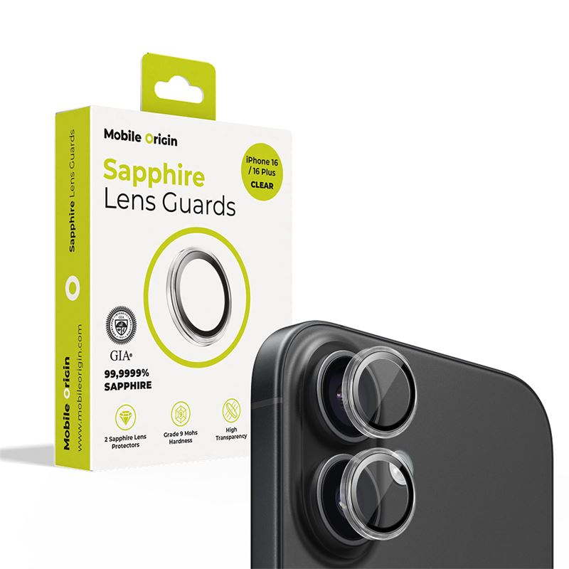 Mobile Origin Härdat Glas Kameraskydd för iPhone 16 / 16 Plus - Klar