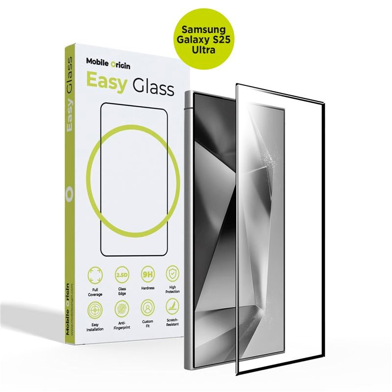 Samsung Galaxy S25 Ultra Mobile Origin EasyGlass Skärmskyddsglas - Genomskinlig