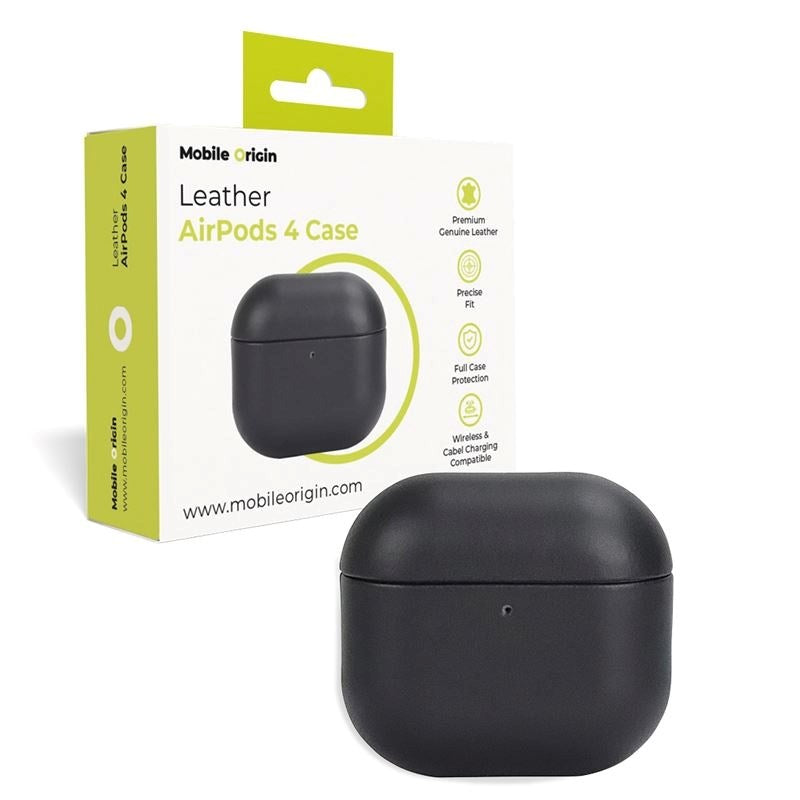 Mobile Origin Apple AirPods (4. Gen.) Äkta Läder Fodral - Svart