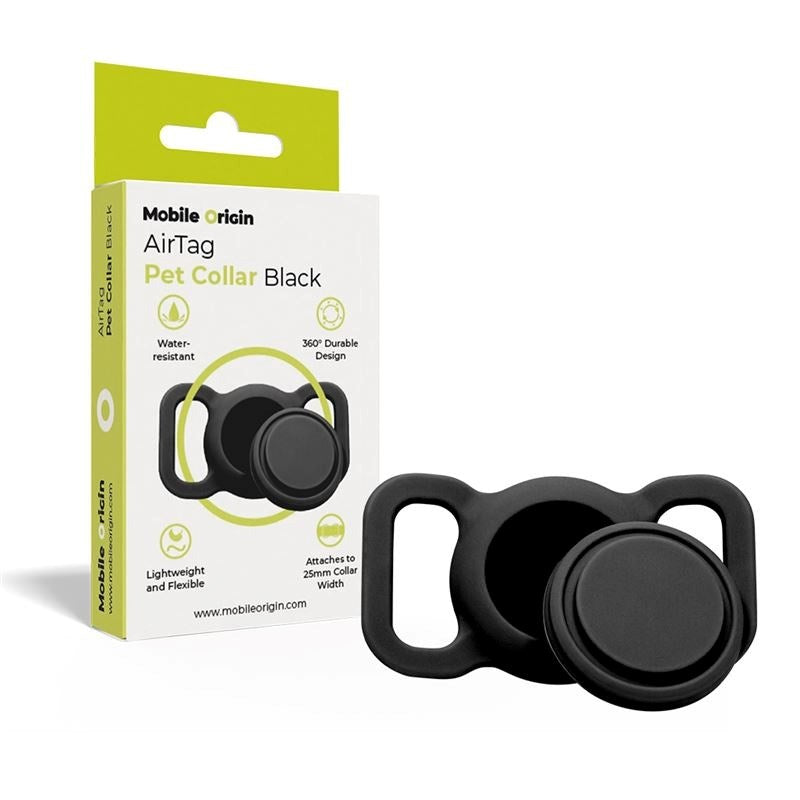 Mobile Origin AirTag 1. & 2. Gen. Hållare för Halsband - Svart