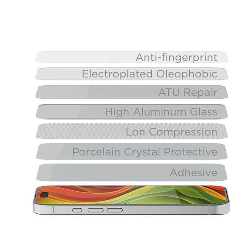 iPhone 15 Pro Mobile Origin EasyGlass Skärmskydd - 2 st - Genomskinlig / Svart Kant