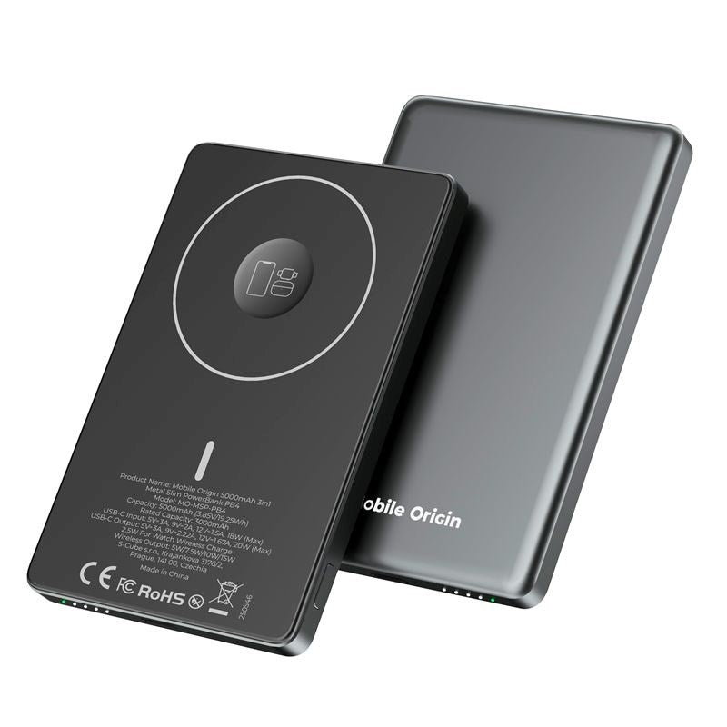 Mobile Origin 3-i-1 Powerbank 5000mAh Slim – m. MagSafe & Snabbladdning