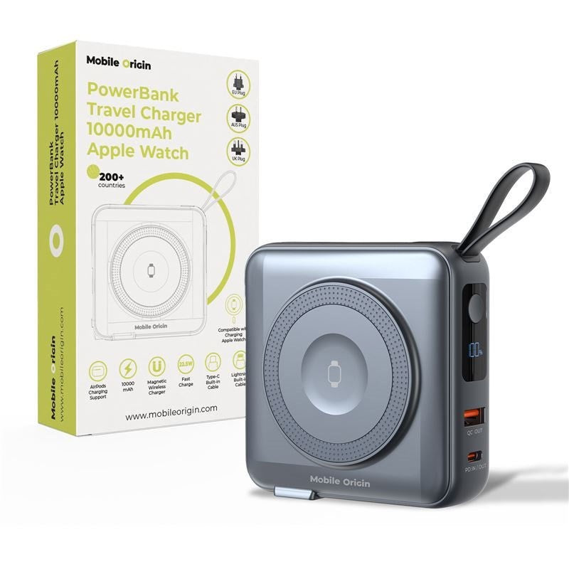 Mobile Origin PowerBank Reseladdare 10.000 mAh – MagSafe Kompatibel – Grå