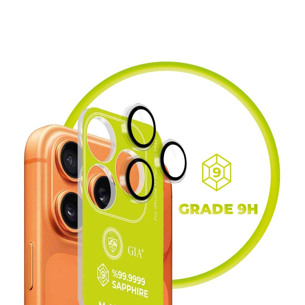 Mobile Origin iPhone 17 Pro / 17 Pro Max Sapphire Härdat Glas Kameraskydd - Genomskinlig