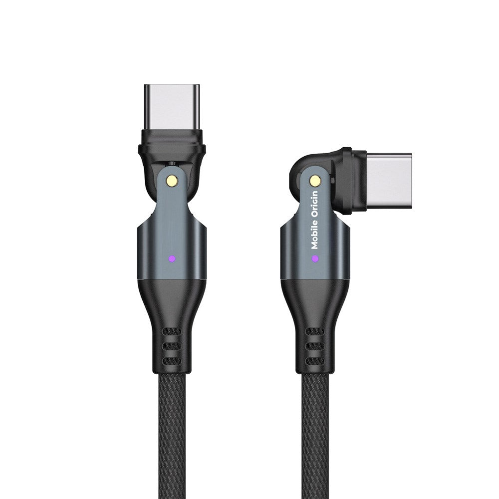 Mobile Origin 240W Roterande USB-C till USB-C Kabel - 1m - Svart