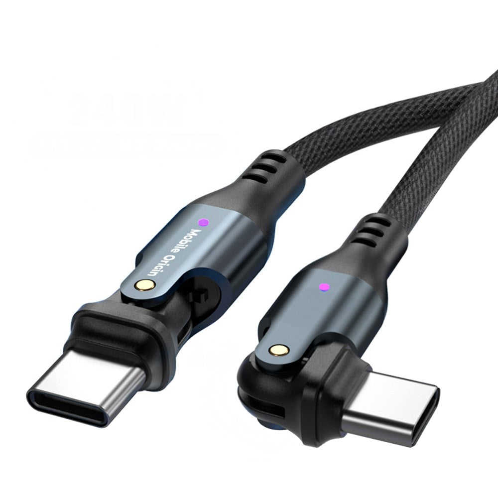 Mobile Origin 240W Roterande USB-C till USB-C Kabel - 1m - Svart