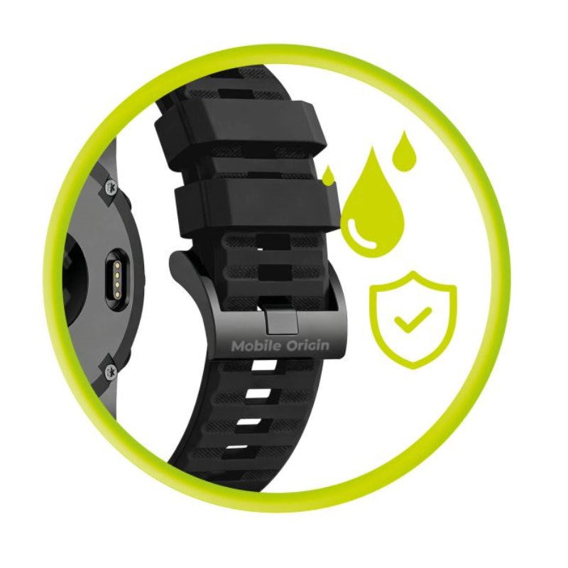 Mobile Origin Universal Garmin Rem (20 mm QuickFit) - Silikon - Svart