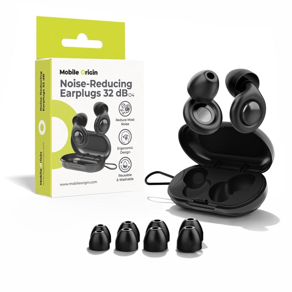 Mobile Origin Brusreducerande Öronproppar med Ergonomisk Design - L / M / S / XS - Svart