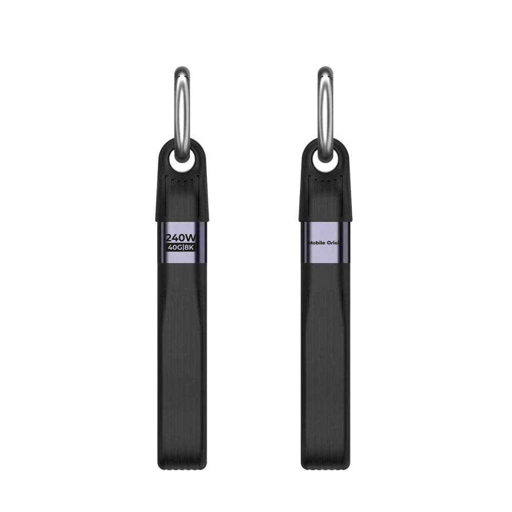 Mobile Origin 240W USB-C till USB-C Nyckelringskabel - 13cm - Svart