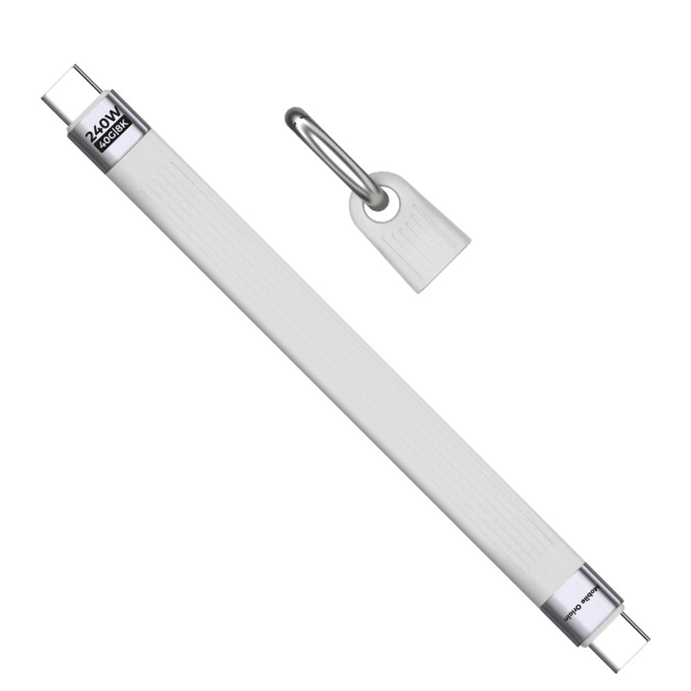 Mobile Origin 240W USB-C till USB-C Nyckelringskabel - 13cm - Vit