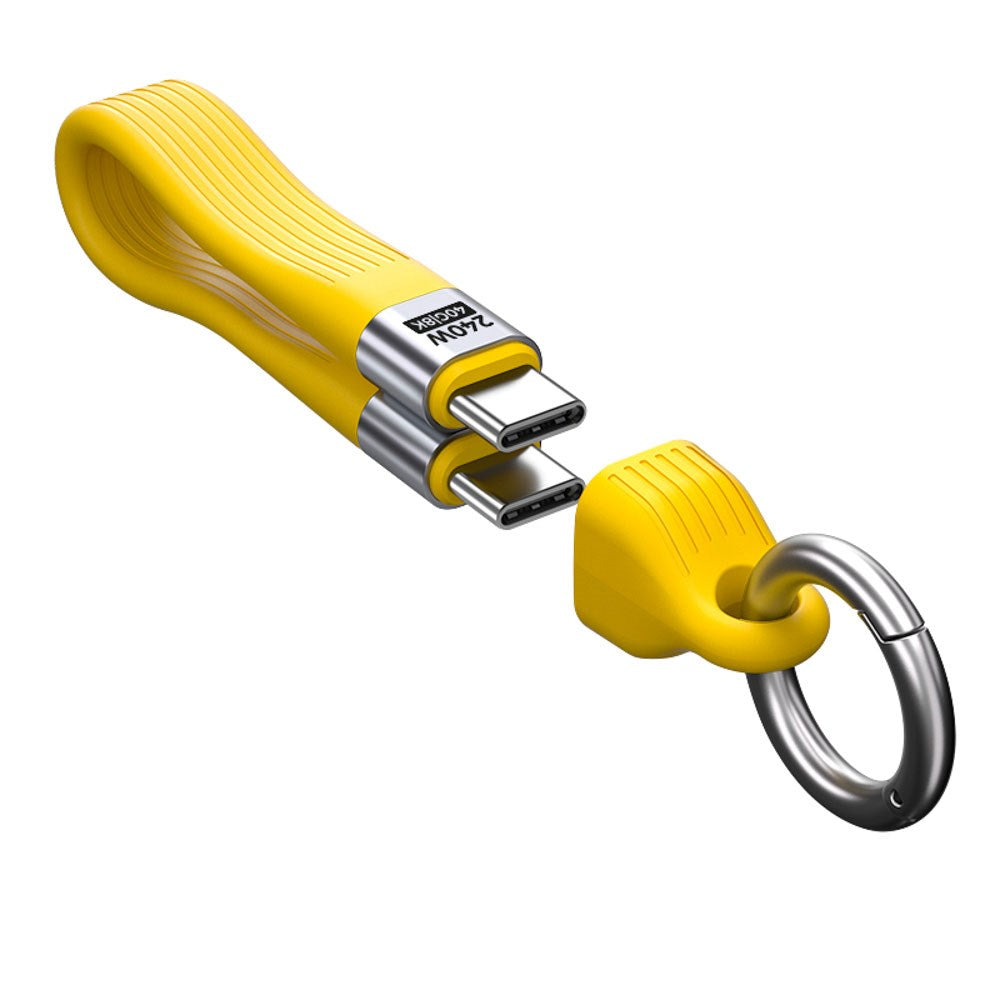 Mobile Origin 240W USB-C till USB-C Nyckelringskabel - 13cm - Gul