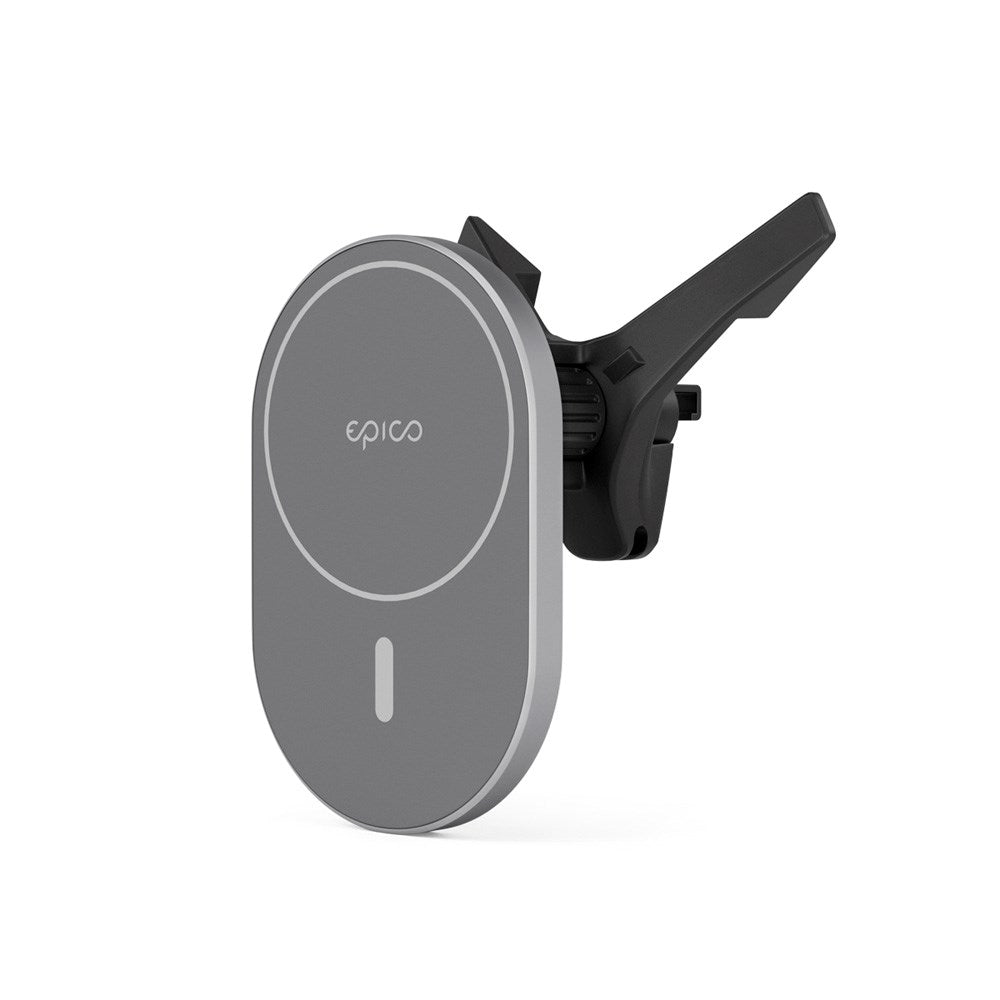 Epico Magnetisk Mobiltelefonhållare för Bil med 15W Trådlös Laddning & 18W Billaddare - MagSafe-Kompatibel - Space Grey
