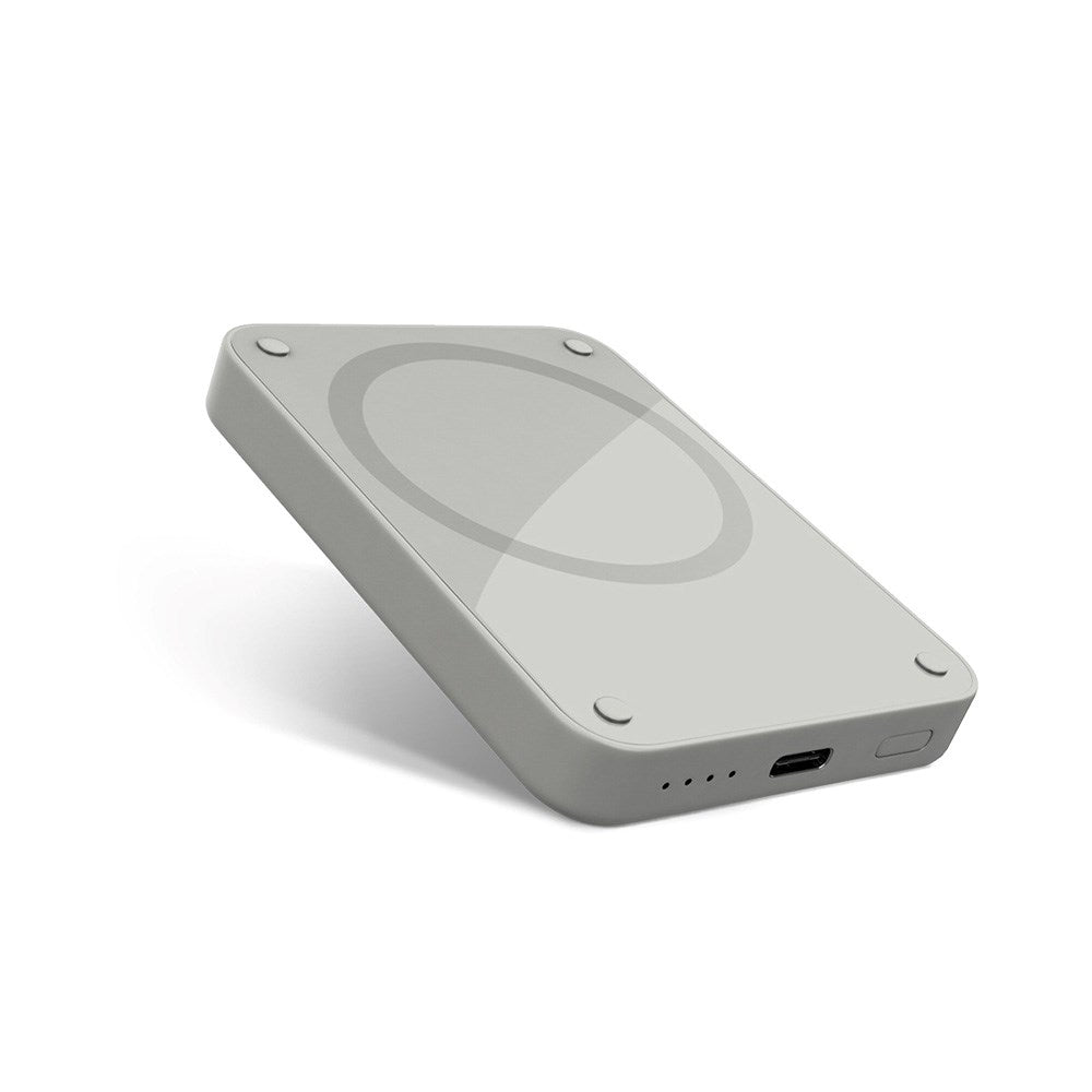 Epico 15W Trådlös Magnetisk Powerbank 4 200 mAh med USB-C & Lightning-Kabel - MagSafe-Kompatibel - Grå