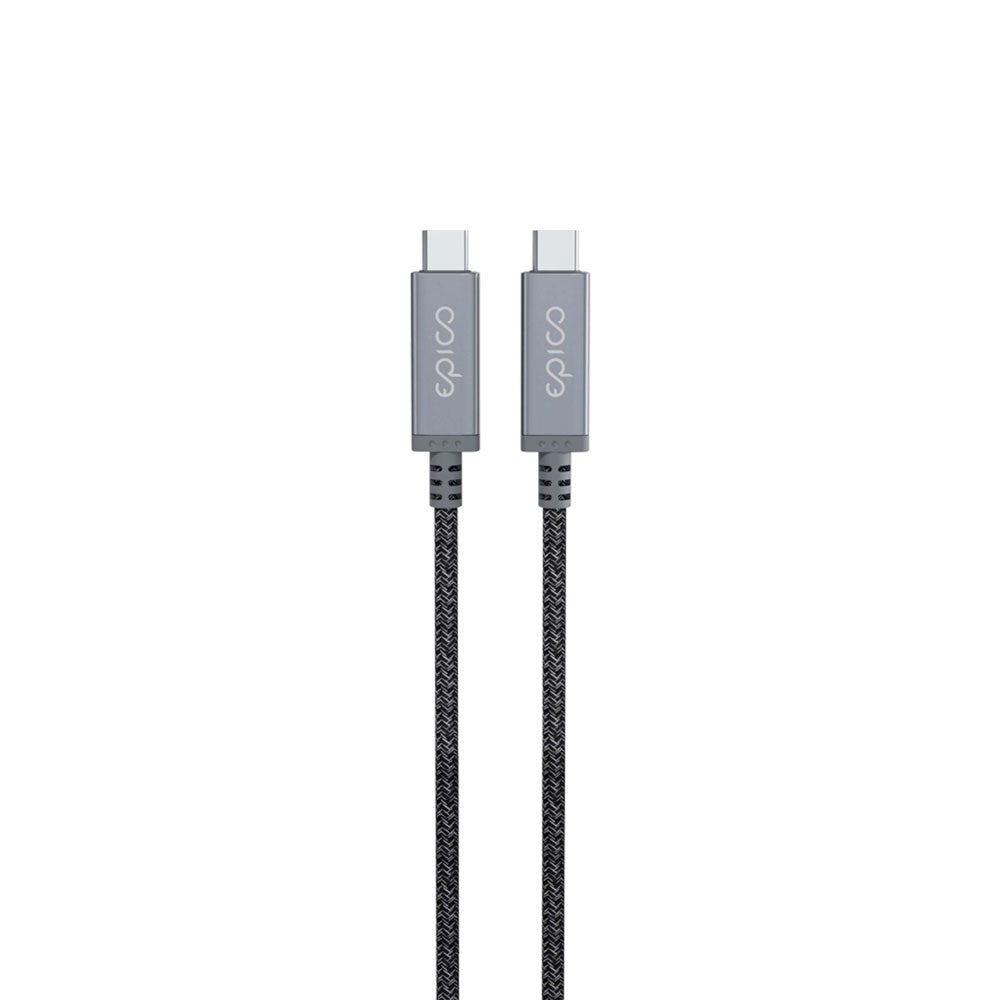 Epico Thunderbolt 4 Braided USB-C till USB-C Kabel - 1,5 m - Grå