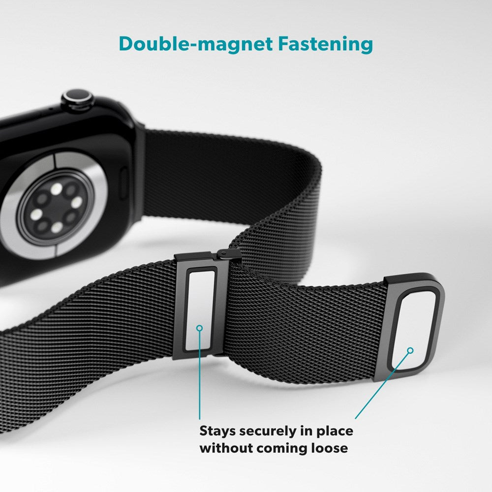 Apple Watch (38/40/SE/41/42mm) Epico Milanese+ (Plus) Rostfritt Stål Armband - Space Gray