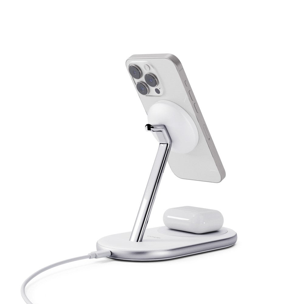 Epico UltraBase EX40 Qi2 2-i-1 Mag+ Trådlös Laddare - MagSafe Kompatibel - Vit