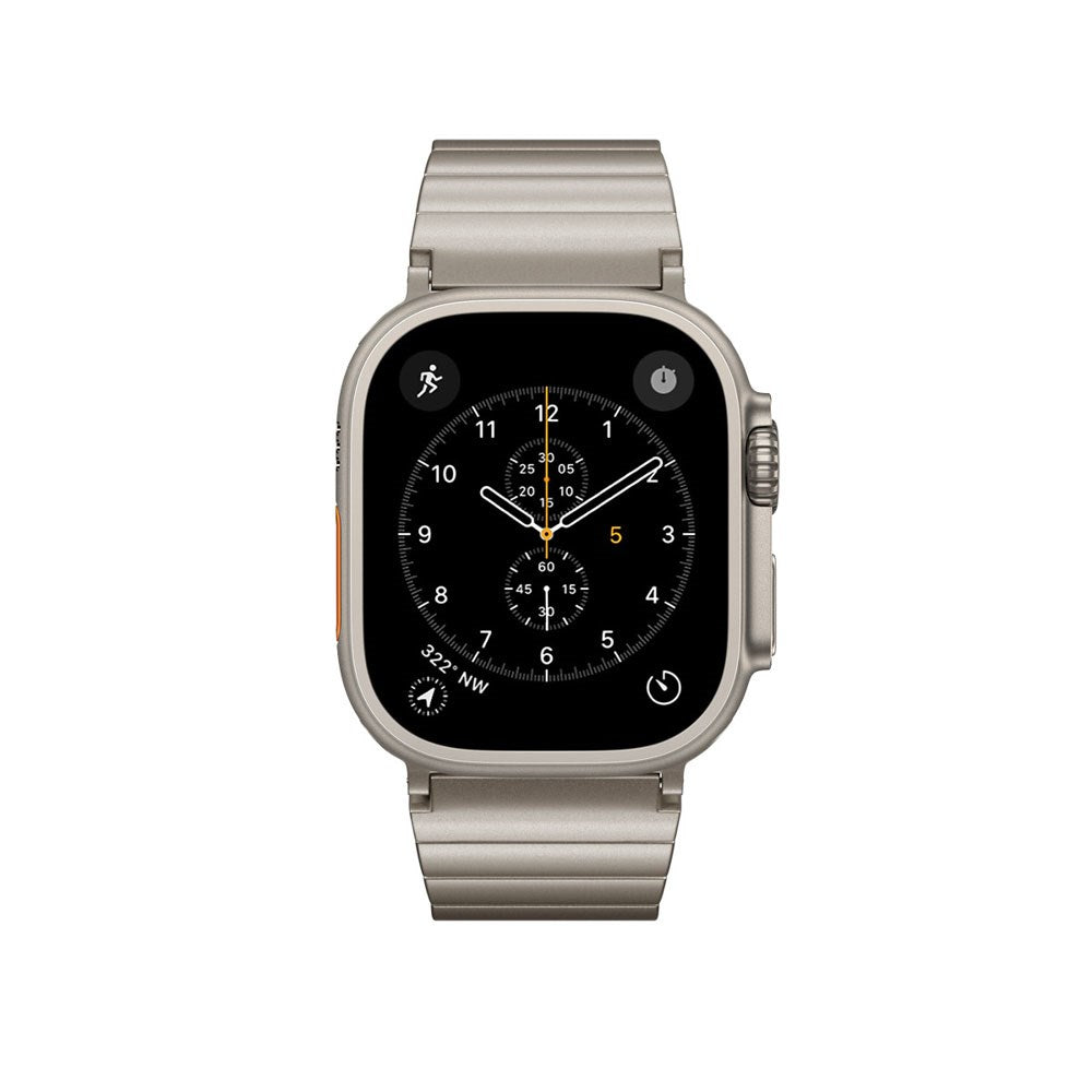 Apple Watch (42/44/SE/45/46/49) Epico UNUM Klockarmband i Rostfritt Stål – Titanium