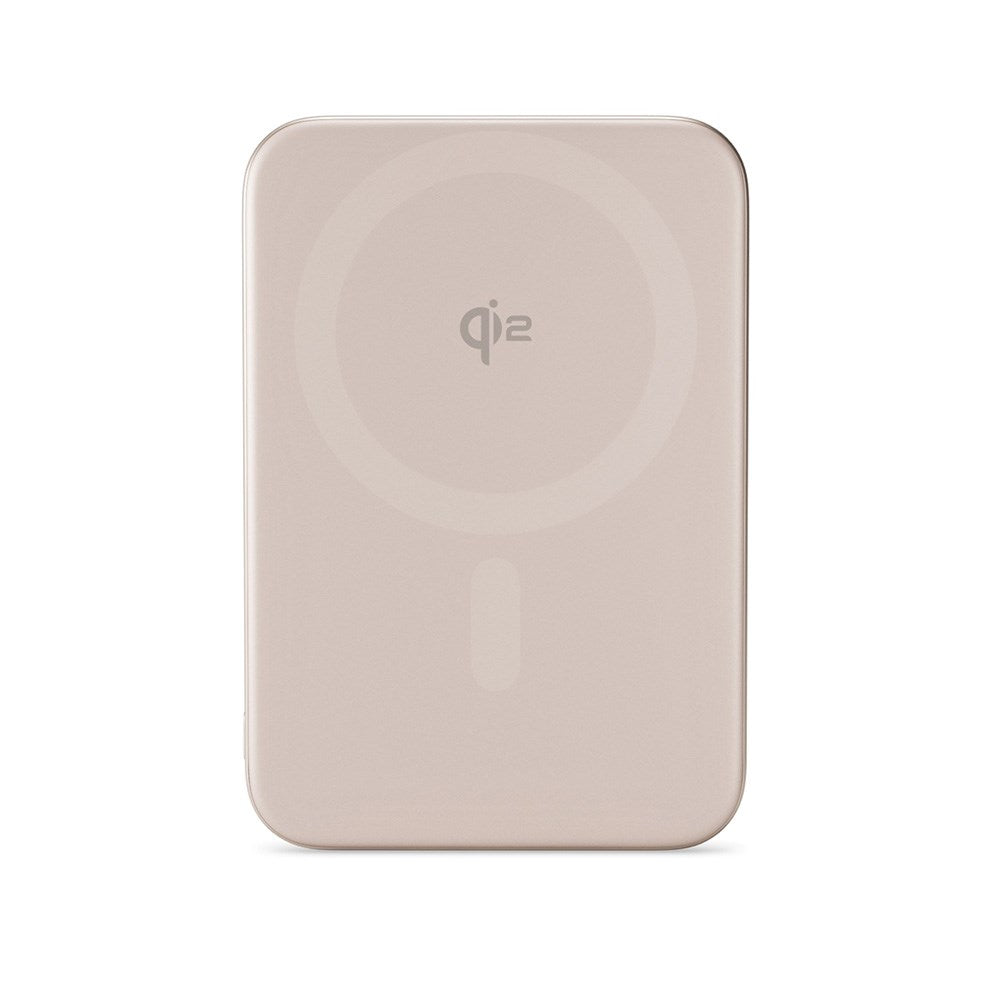 Epico 15W UltraPack EM51 Slim Alu Mag+ 5000 mAh Power Bank med USB-C - Qi2 / MagSafe Kompatibel - Desert Titanium