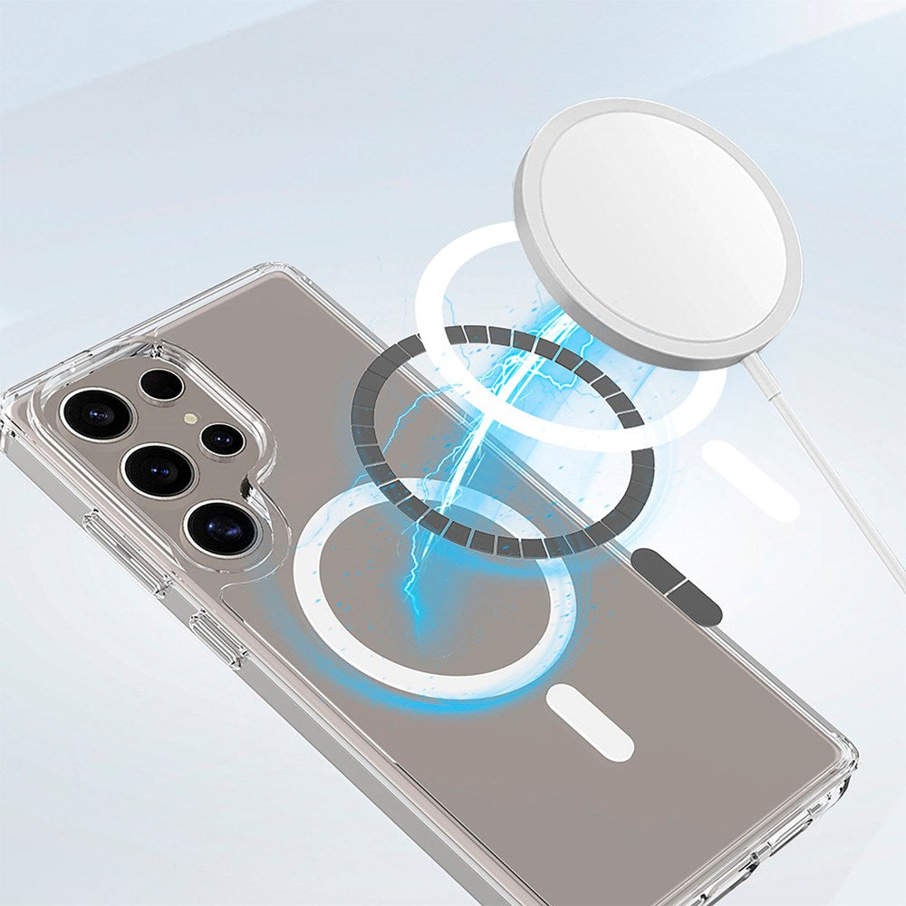 Samsung Galaxy S25 Ultra Spello Mag+ Clear Skal - MagSafe Kompatibel - Gennemsigtig
