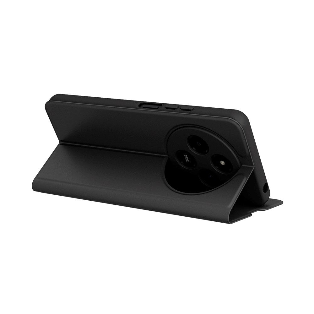 Spello Xiaomi Redmi 14C Konstläder Fodral med Stativfunktion - Svart