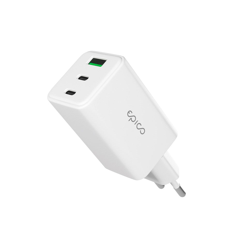 Epico UltraBoost GaN 65W Väggladdare - 2x USB-C / 1x USB-A - Vit