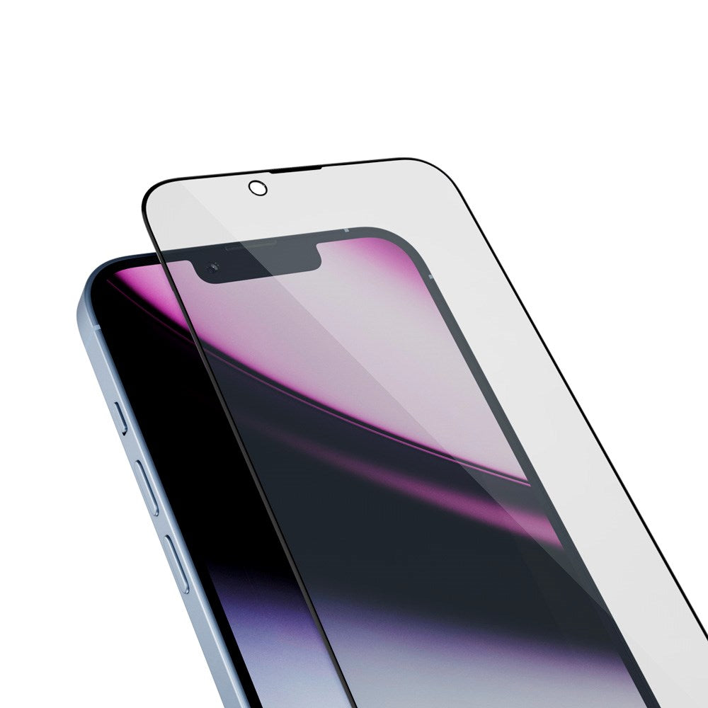 iPhone 16e / 14 / 13 / 13 Pro Epico AntiBlue Glass 3D Skärmskyddsglas m. Installationsram - Genomskinlig