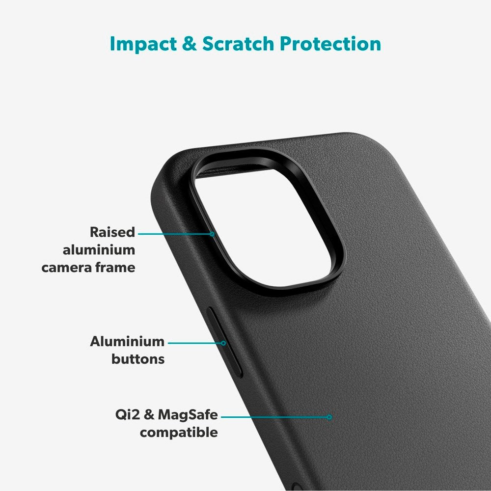 iPhone 17 Epico Leather Pro Mag+ Skal - MagSafe Kompatibel - Svart