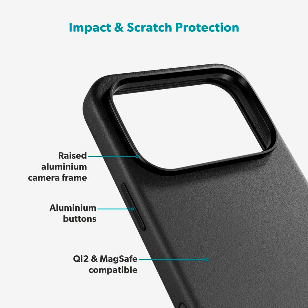 iPhone 17 Pro Max Epico Leather Pro Mag+ Skal - MagSafe Kompatibel - Svart