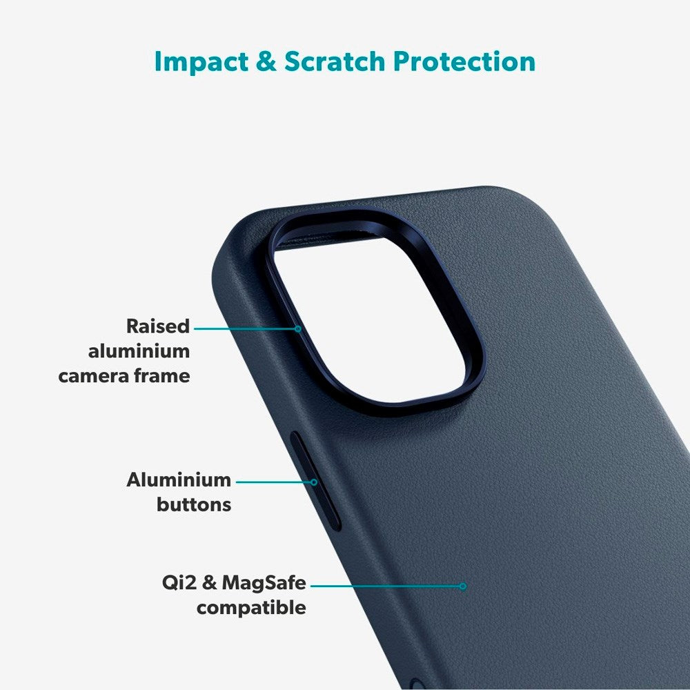 iPhone 17 Epico Leather Pro Mag+ Skal - MagSafe Kompatibel - Blå