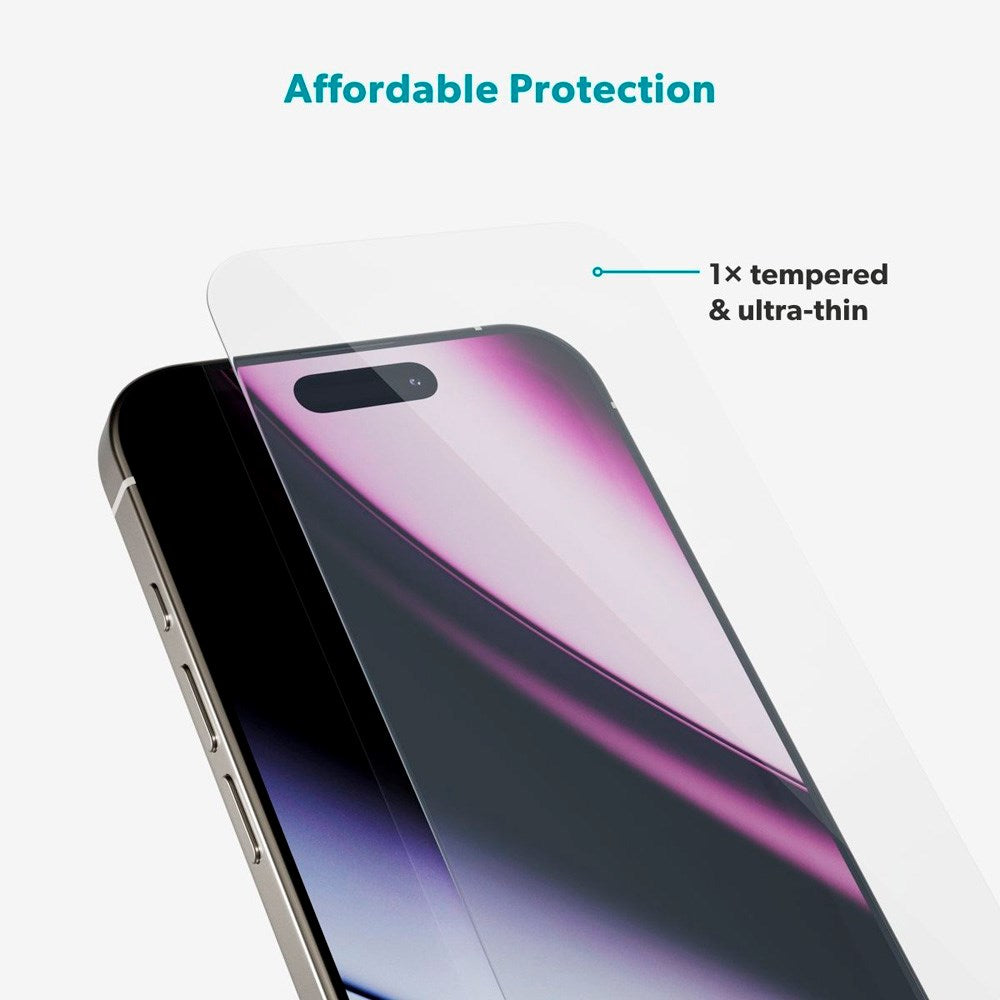 iPhone 17 Pro Epico Glass Protector Skärmskyddsglas m. Monteringsram - Genomskinlig