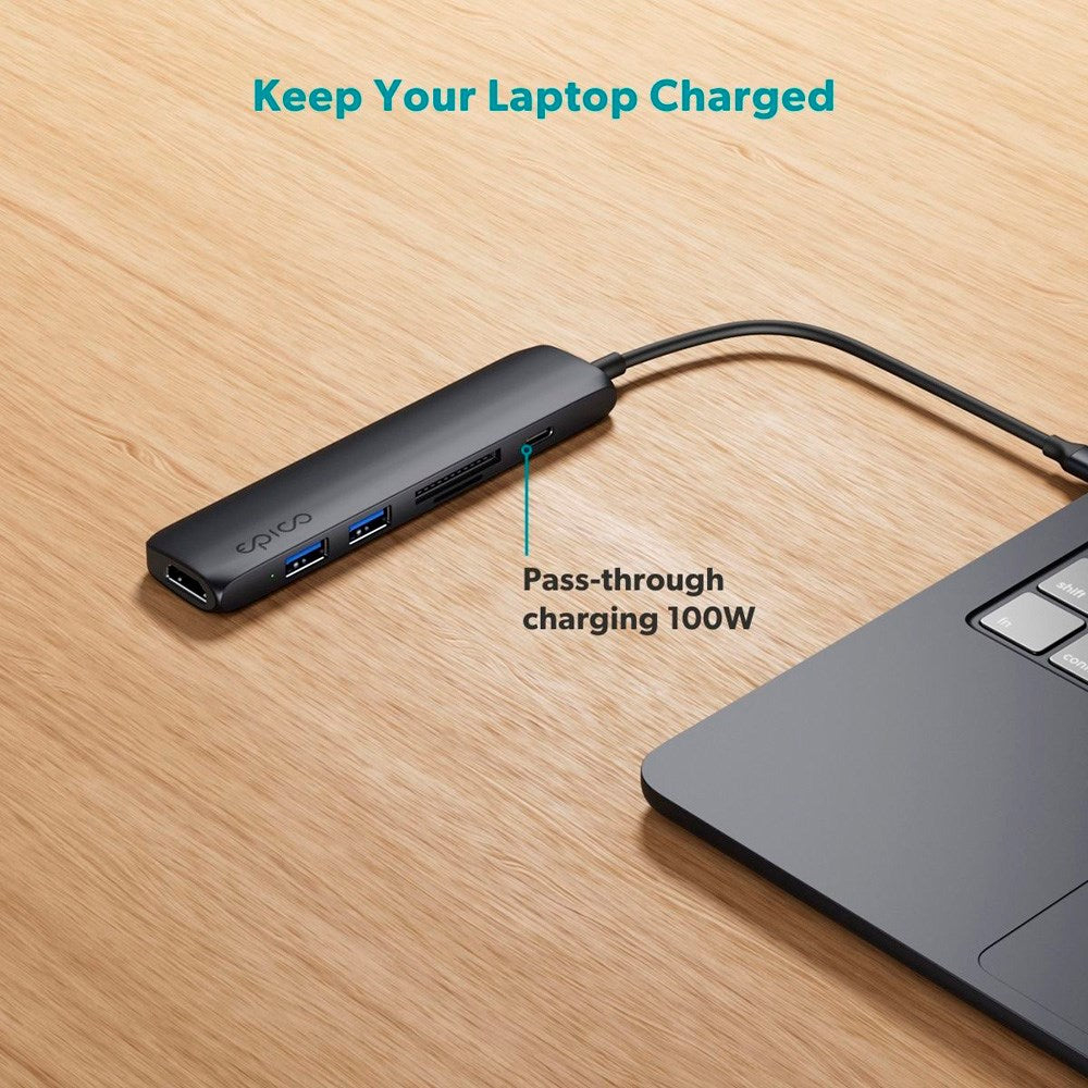 Epico 6-i-1 Aluminium Hub 8K - Midnight