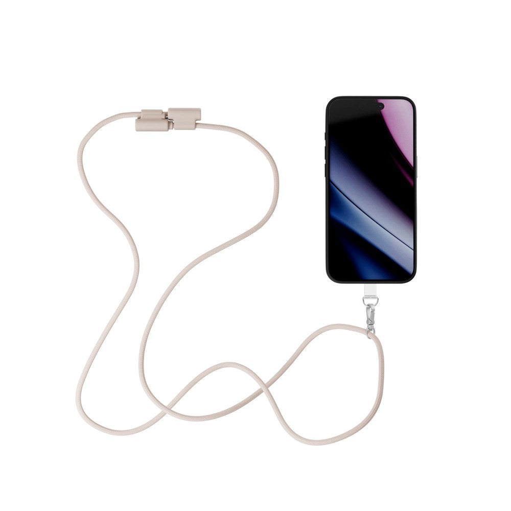 Epico 2-i-1 Mobilrem m. Integrerad USB-C till USB-C Kabel - Beige