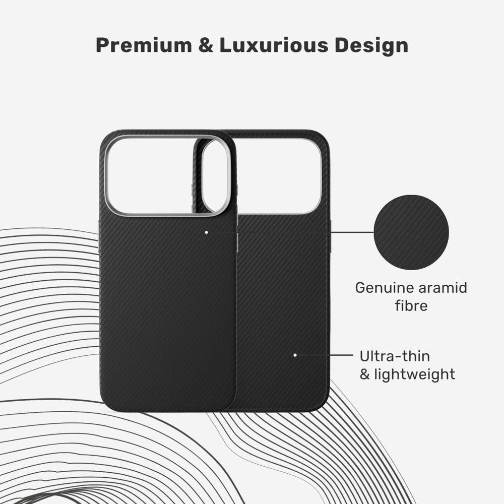iPhone 17 Pro Epico UNUM FlexAramid Mag+ Skal - MagSafe Kompatibel - Svart