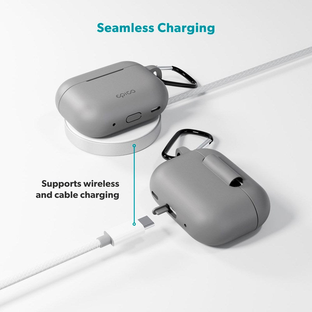 Apple AirPods Pro (3. gen.) Epico Outdoor Silicone Skal - Grå