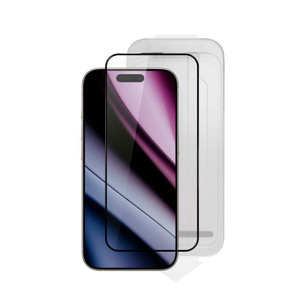iPhone 15 Pro Epico Hero Glass 3D Skärmskyddsglas m. Monteringsram - Genomskinlig