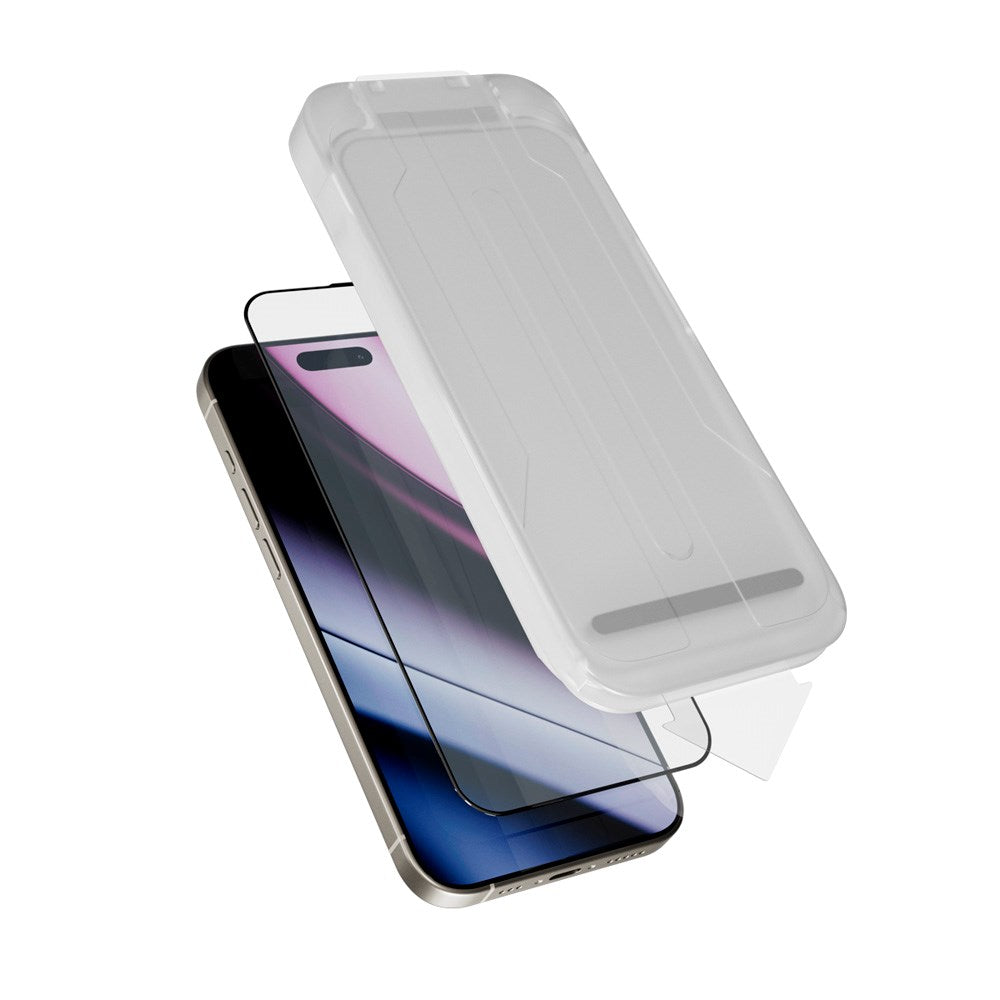 iPhone 16 Pro Max Epico Hero Glass 3D Skärmskyddsglas m. Monteringsram - Genomskinlig