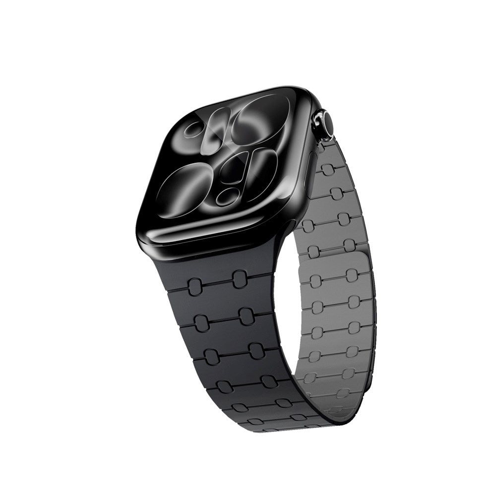 Apple Watch (38/40/SE/41/42) Epico Magnetic+ Silikone Klockarmband - Svart / Grå