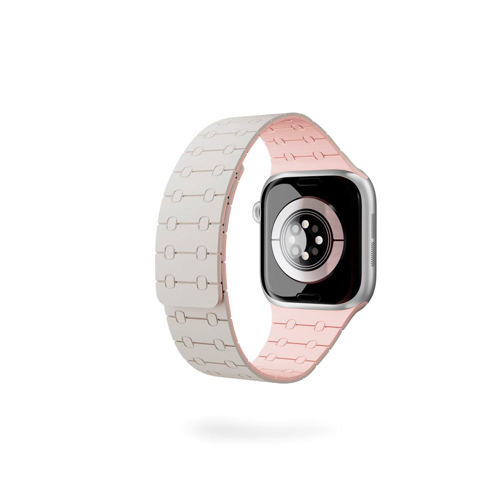 Apple Watch (42/44/SE/45/46/49) Epico Magnetic+ Silikone Klockarmband - Starlight / Rosa