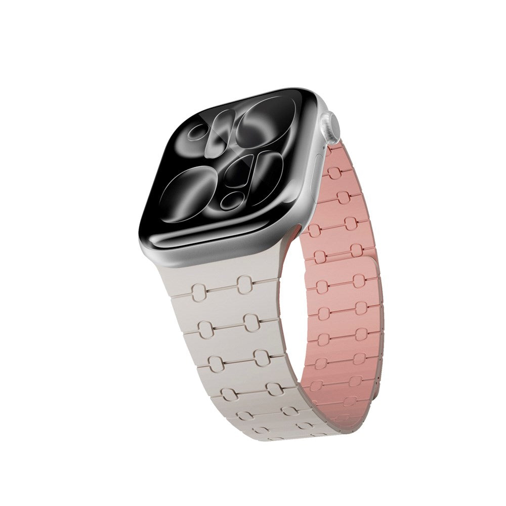 Apple Watch (42/44/SE/45/46/49) Epico Magnetic+ Silikone Klockarmband - Starlight / Rosa