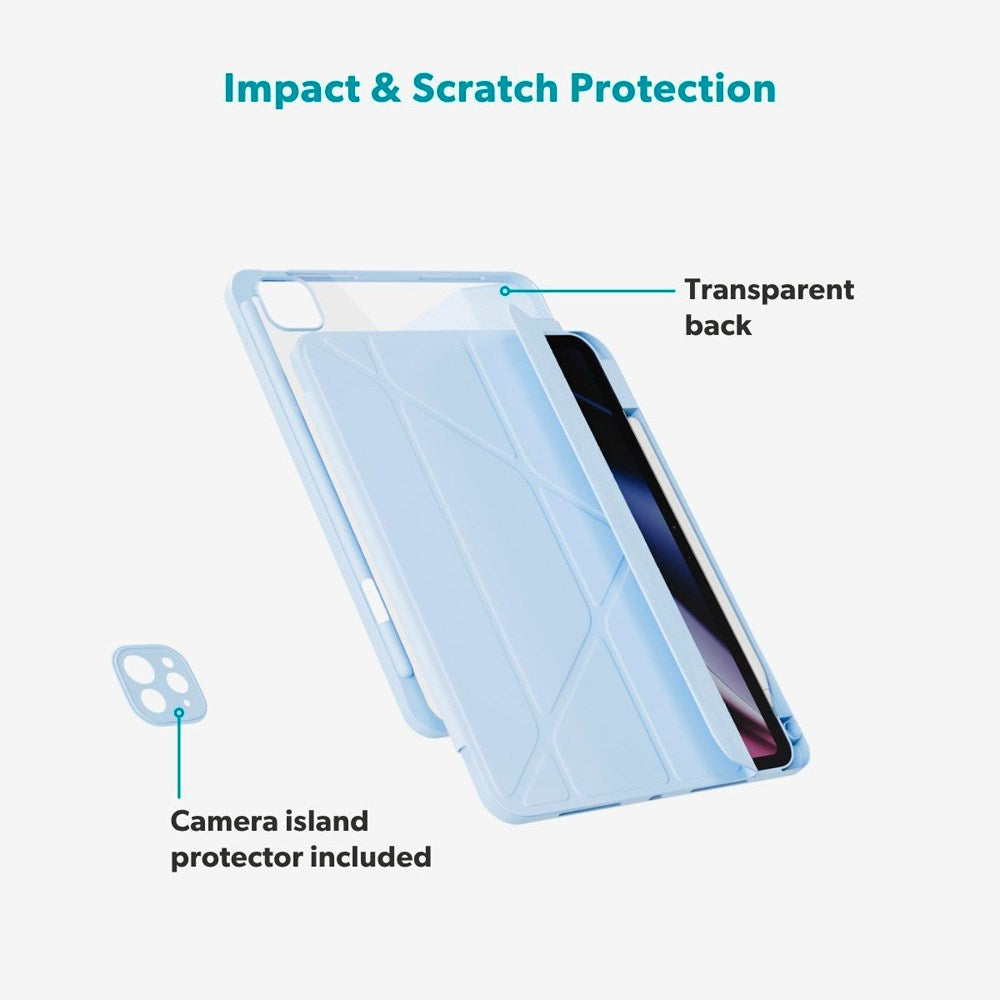 iPad Pro 12.9" (2022 / 2021 / 2020 / 2018) / Air 13" (2025 / 2024) Epico Hero Flip Fodral m. Kameraskydd - Ljusblå