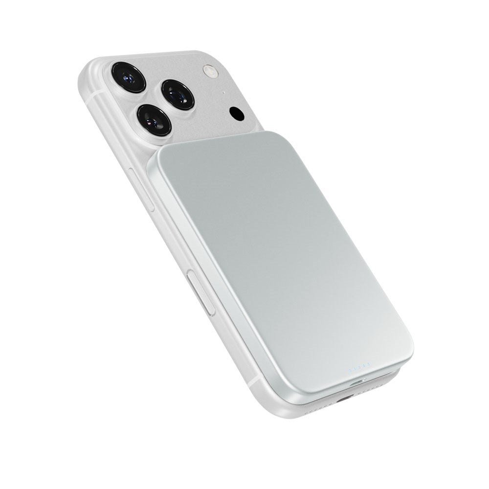 Epico 15W UltraPack EM51 Slim Alu Mag+ 5000 mAh Power Bank med USB-C - Qi2 / MagSafe Kompatibel - Silver