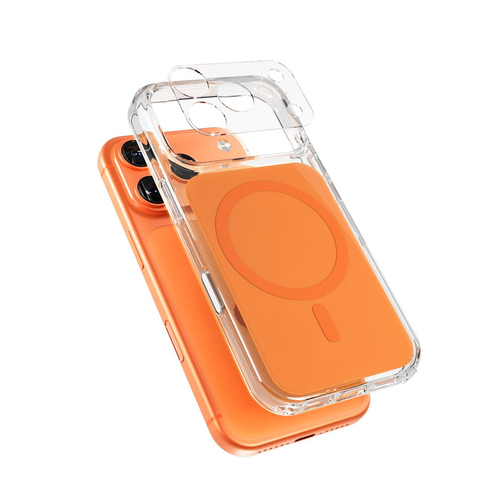 iPhone 17 Pro Max Epico Tile Mag+ Skal - MagSafe Kompatibel - Genomskinlig / Orange