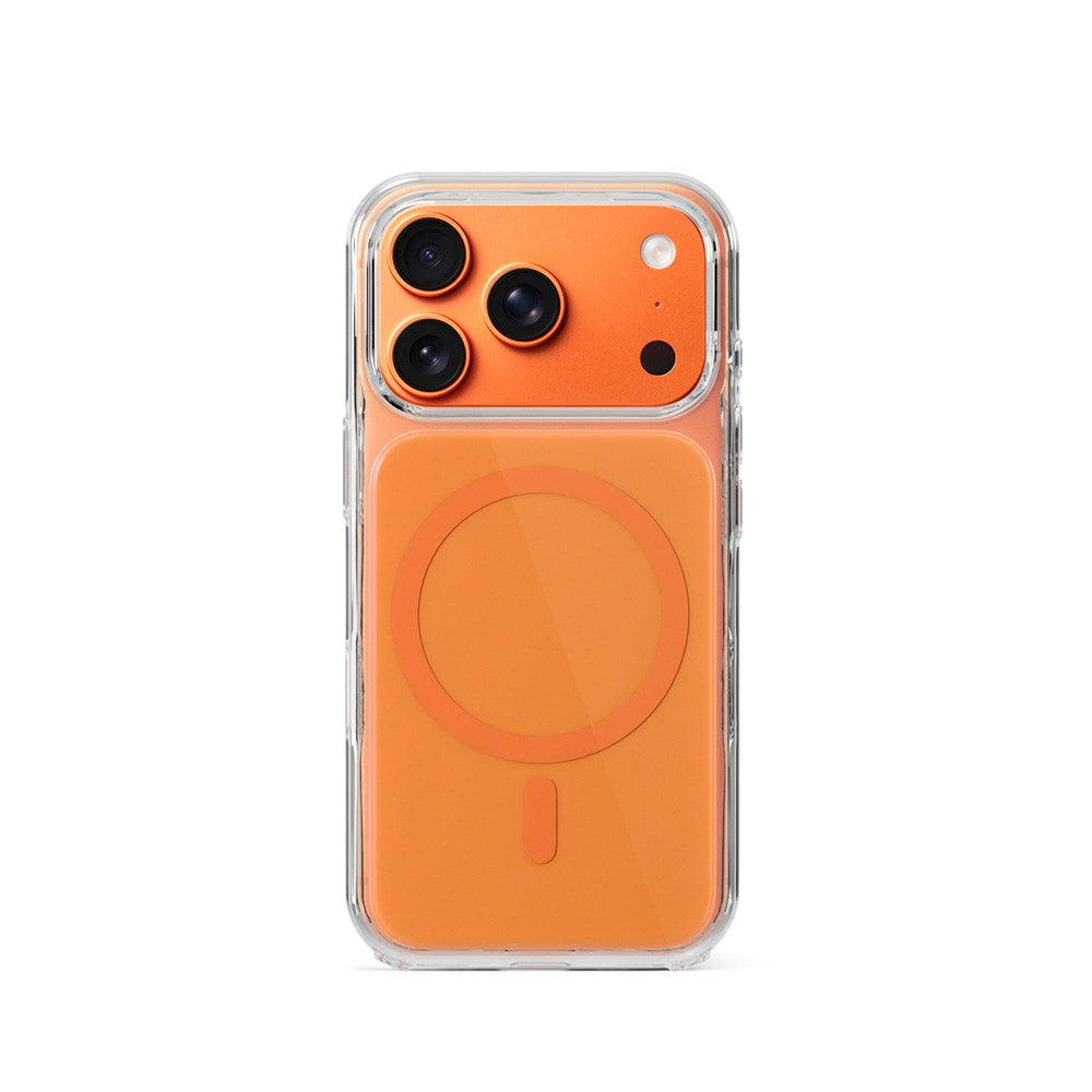 iPhone 17 Pro Max Epico Tile Mag+ Skal - MagSafe Kompatibel - Genomskinlig / Orange