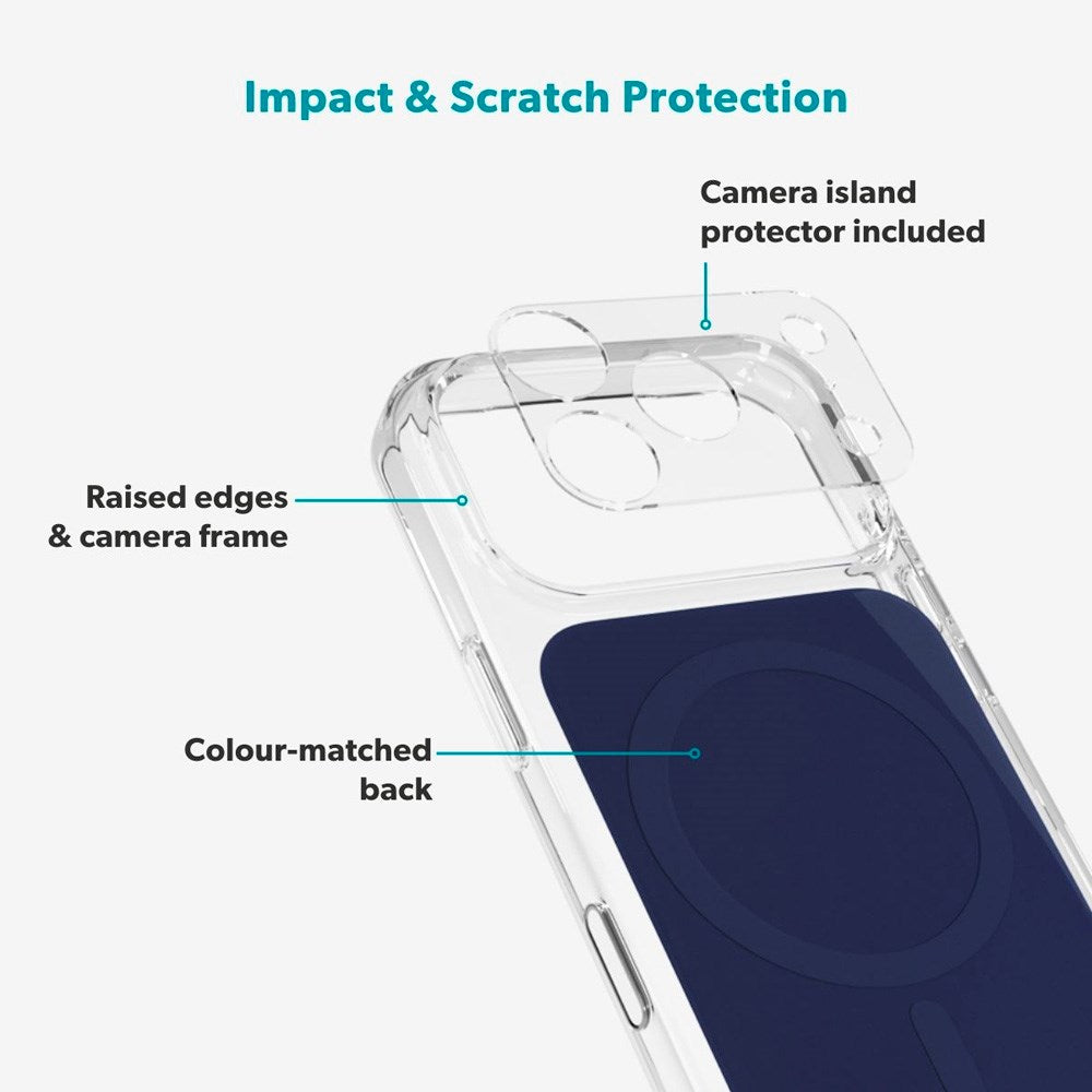 iPhone 17 Pro Max Epico Tile Mag+ Skal - MagSafe Kompatibel - Genomskinlig / Blå