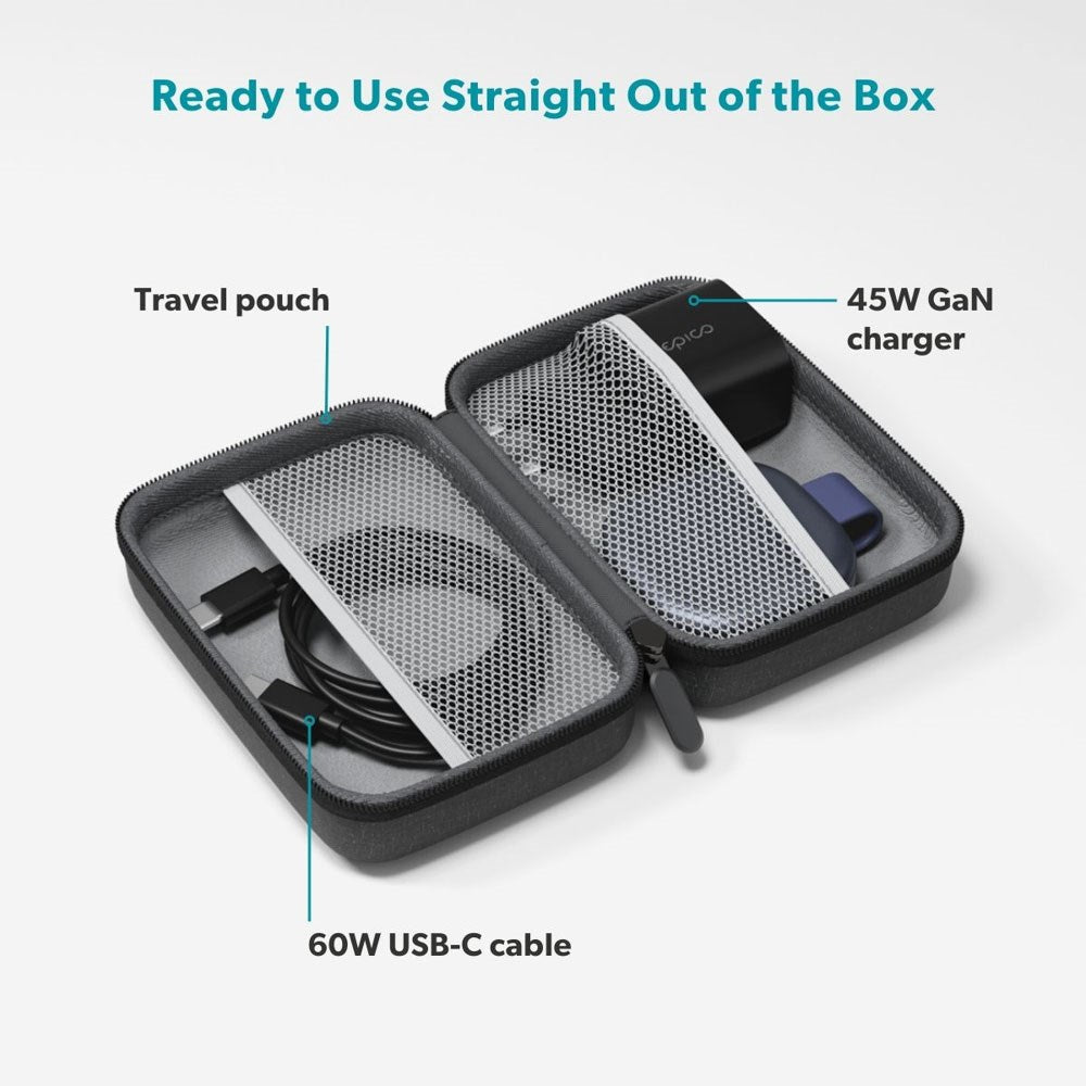 Epico UltraBase Kompakt Trådlös Laddare 25W för Smartphone / Apple Watch - MagSafe / Qi2 Kompatibel - Mörkblå
