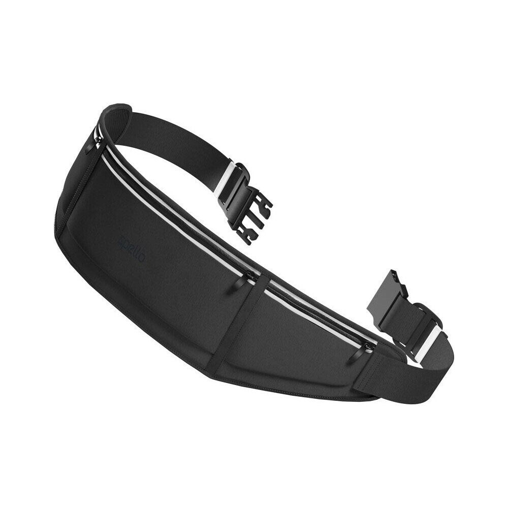 Spello Justerbart Löparbälte med 3 Fickor - Max. 18 cm - Svart