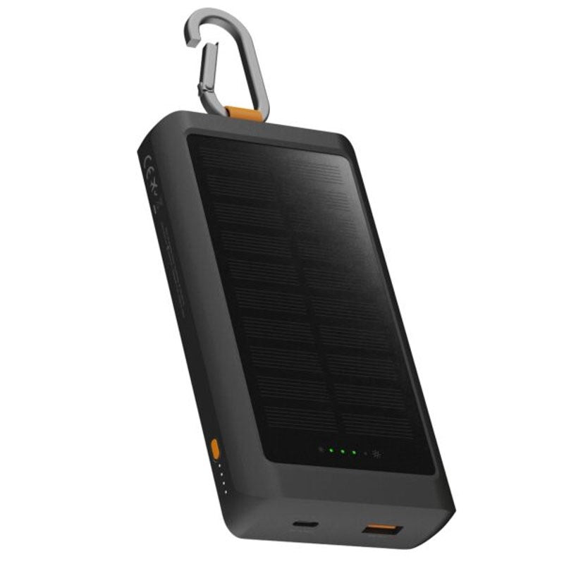 Xtorm 15W Solcell PowerBank m. 1x USB-A & 1x USB-C – 10.000 mAh / Ficklampa – Svart