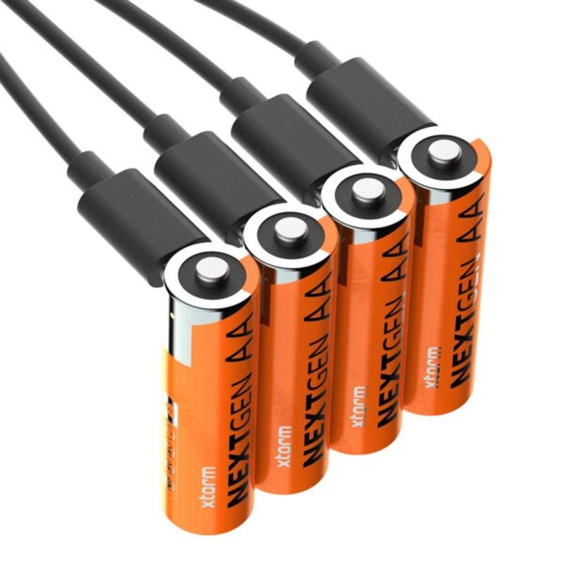 Xtorm NextGen Uppladdningsbara USB-C AA-Batterier - 4 st - Orange